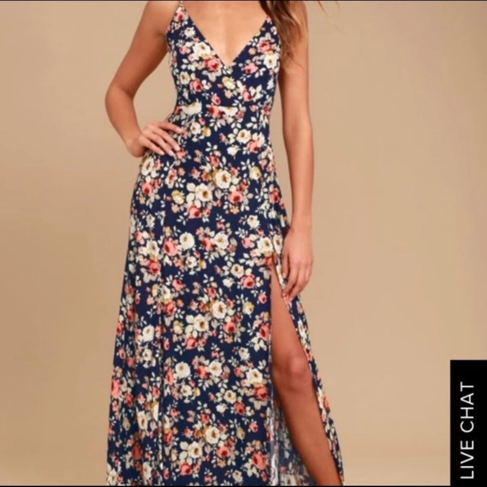 Lulus Floral Maxi dress with slit